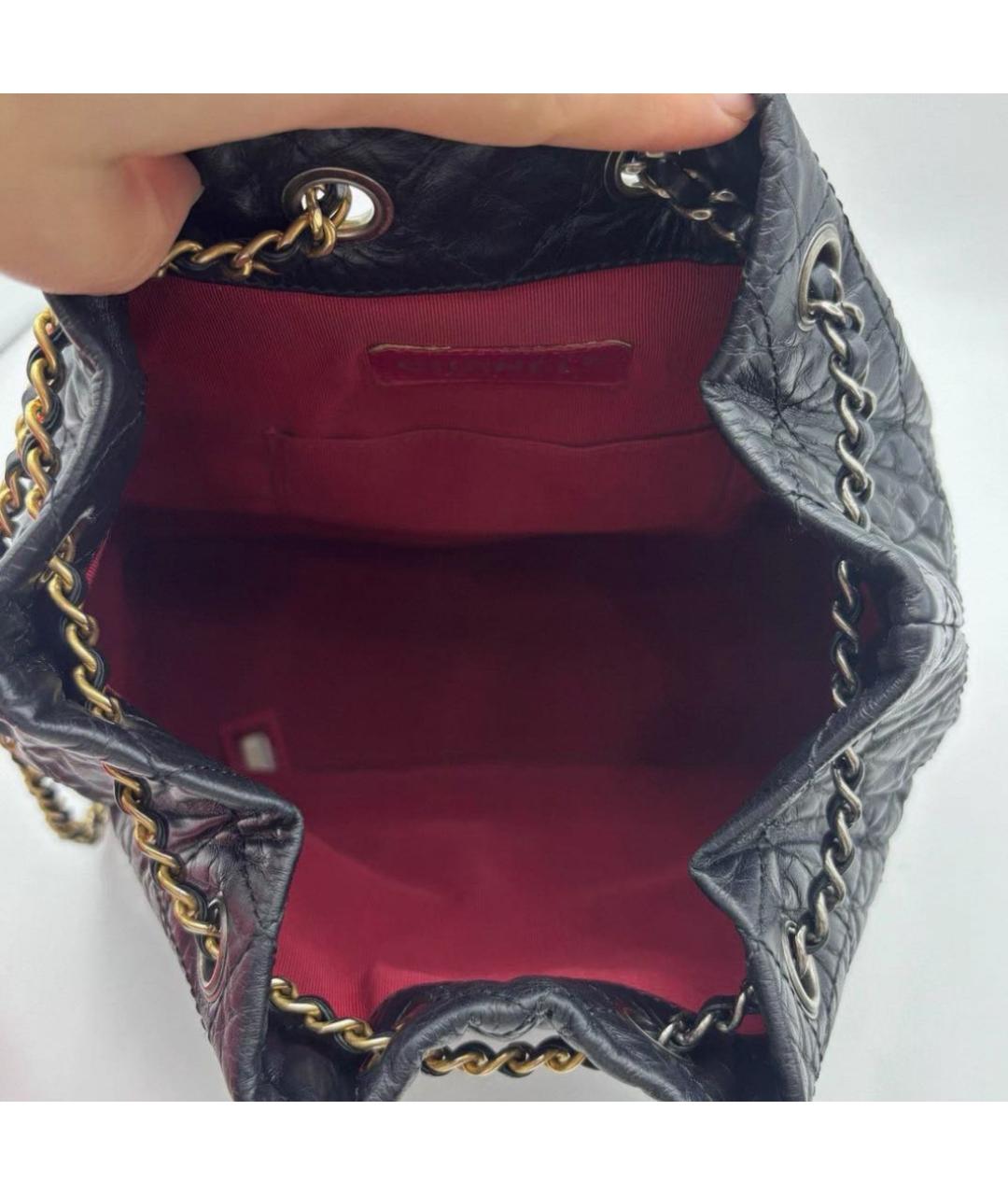 CHANEL Черный кожаный рюкзак, фото 4