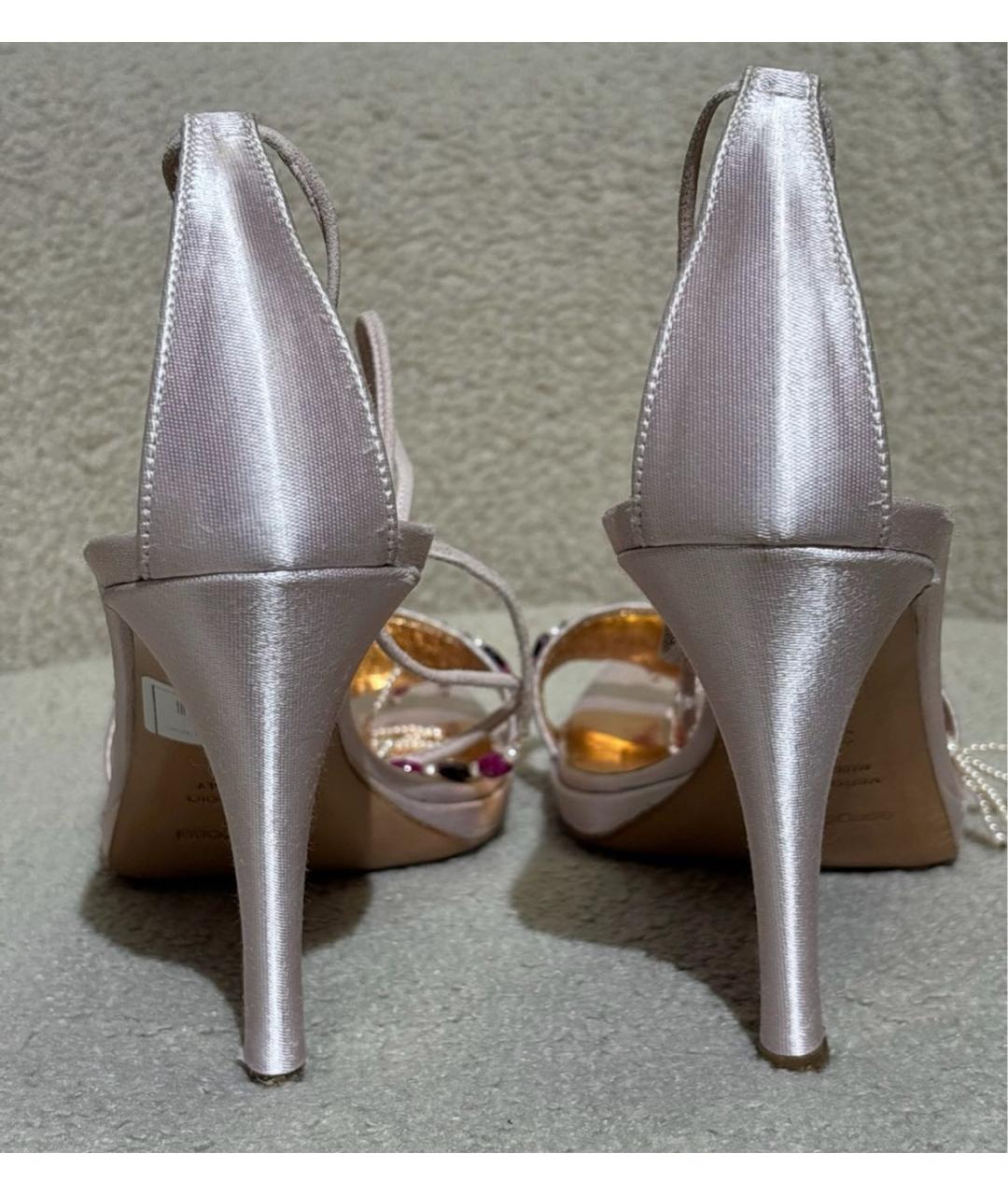 SERGIO ROSSI Розовые текстильные босоножки, фото 4