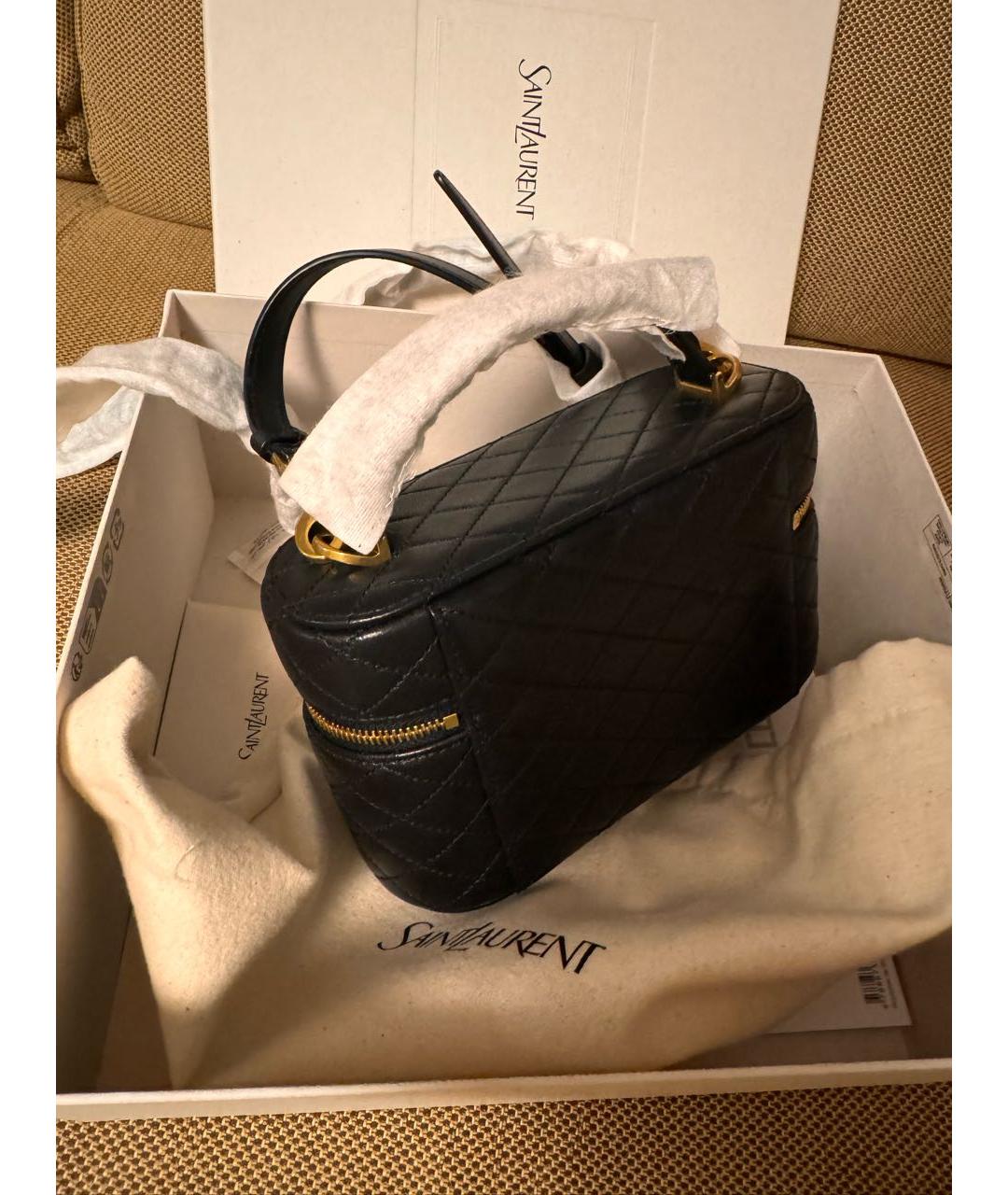 SAINT LAURENT Черная кожаная сумка через плечо, фото 4