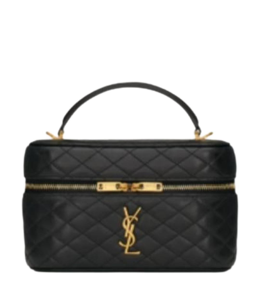 SAINT LAURENT Черная кожаная сумка через плечо, фото 1