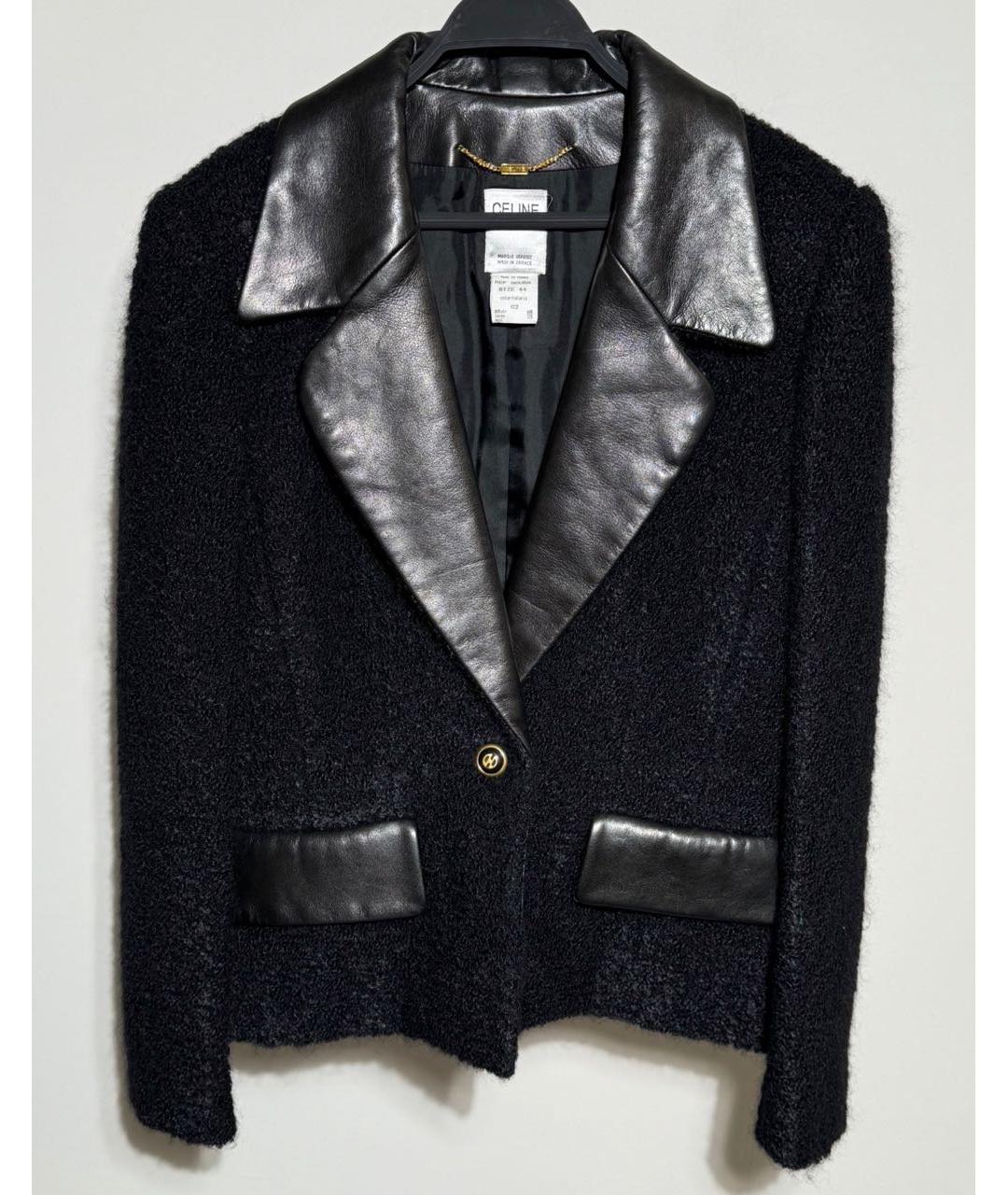 CELINE Черный шерстяной костюм с юбками, фото 6