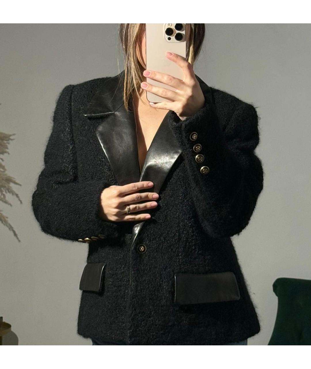 CELINE Черный шерстяной костюм с юбками, фото 5