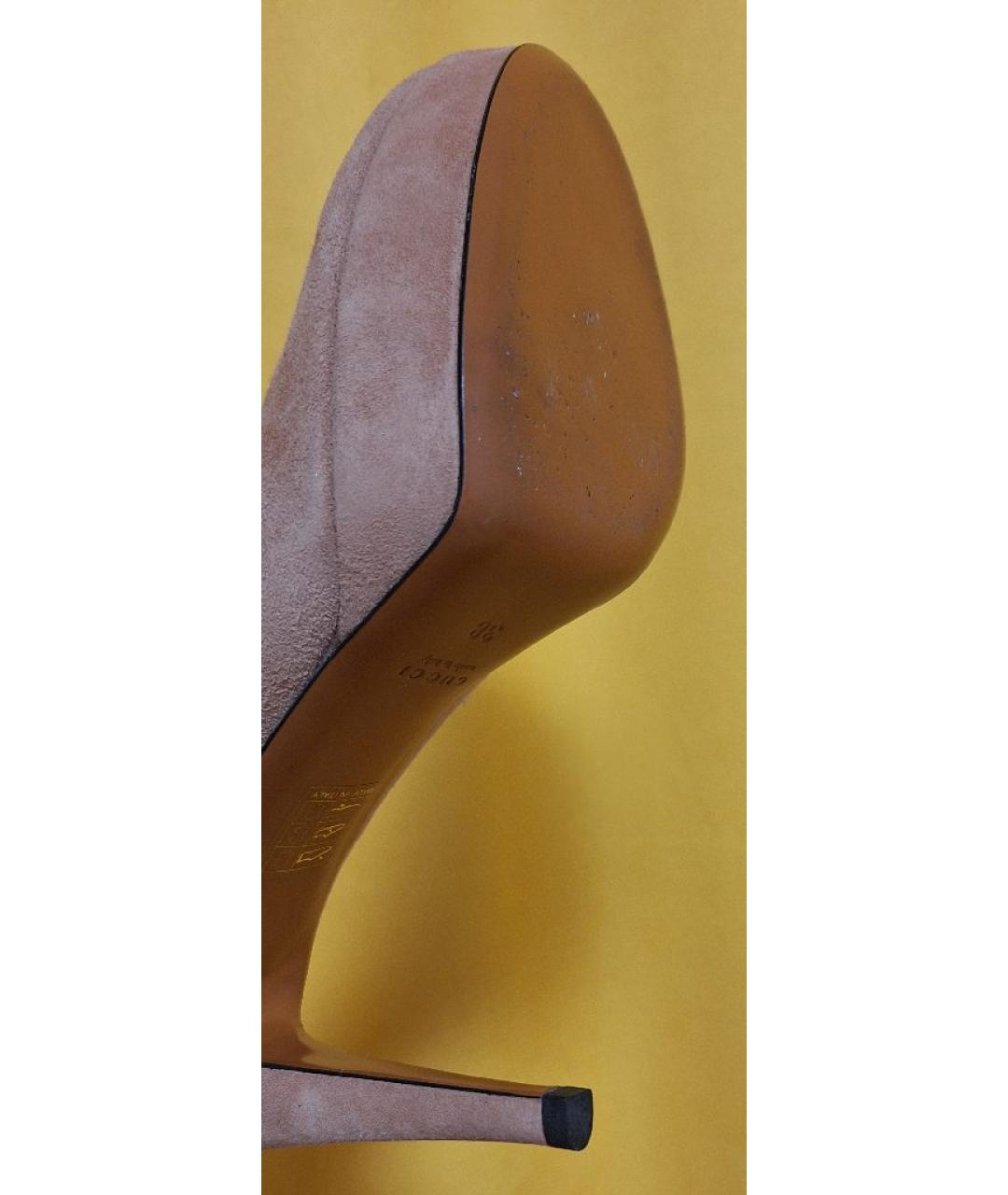 GUCCI Бежевые замшевые туфли, фото 9