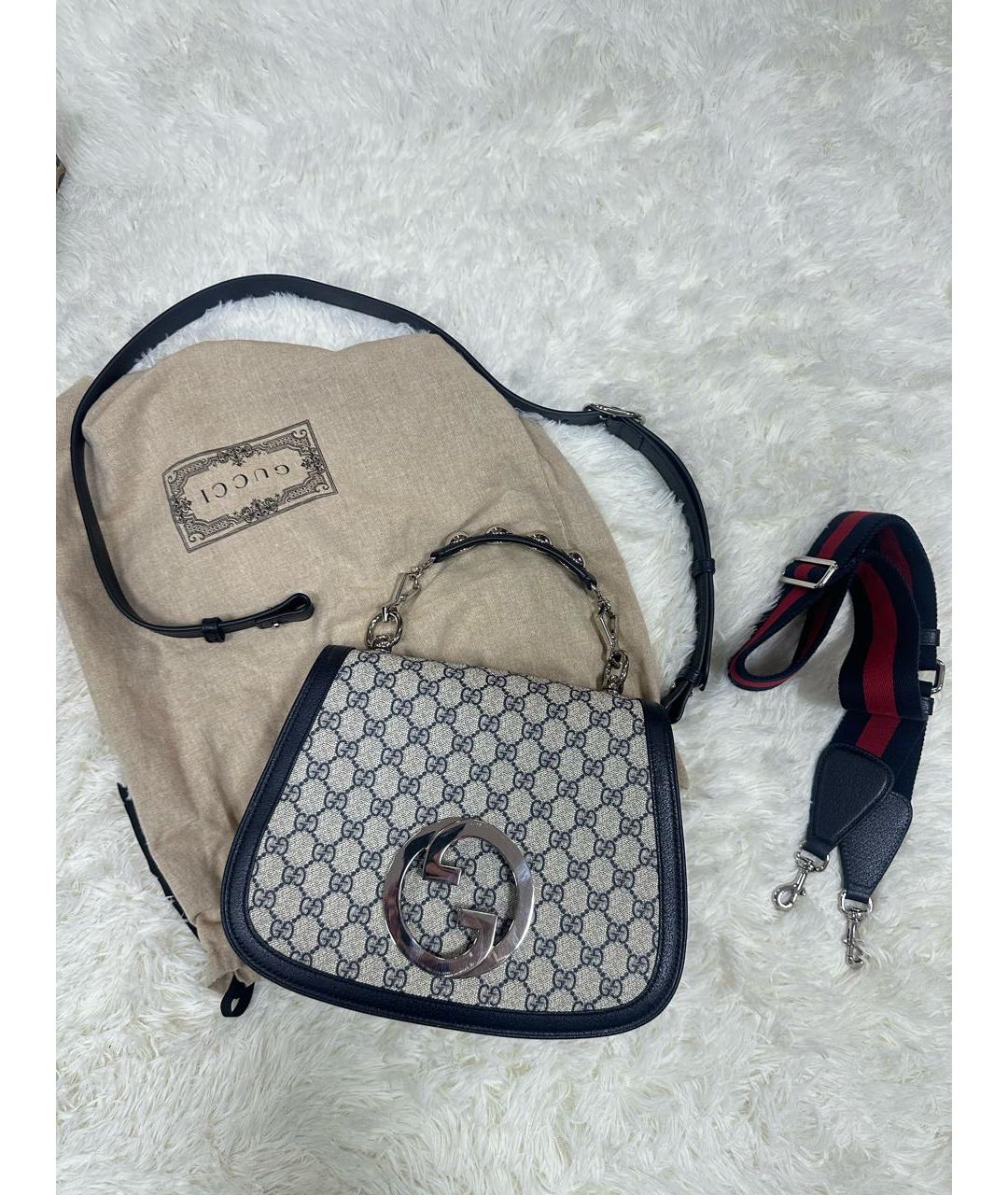 GUCCI Серая кожаная сумка с короткими ручками, фото 8