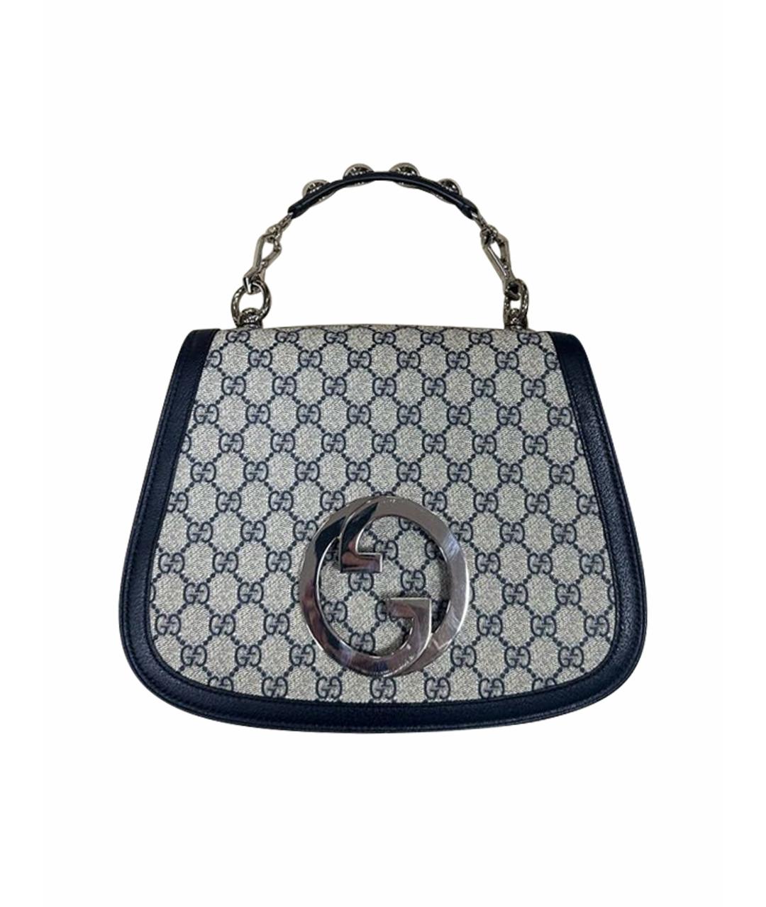 GUCCI Серая кожаная сумка с короткими ручками, фото 1