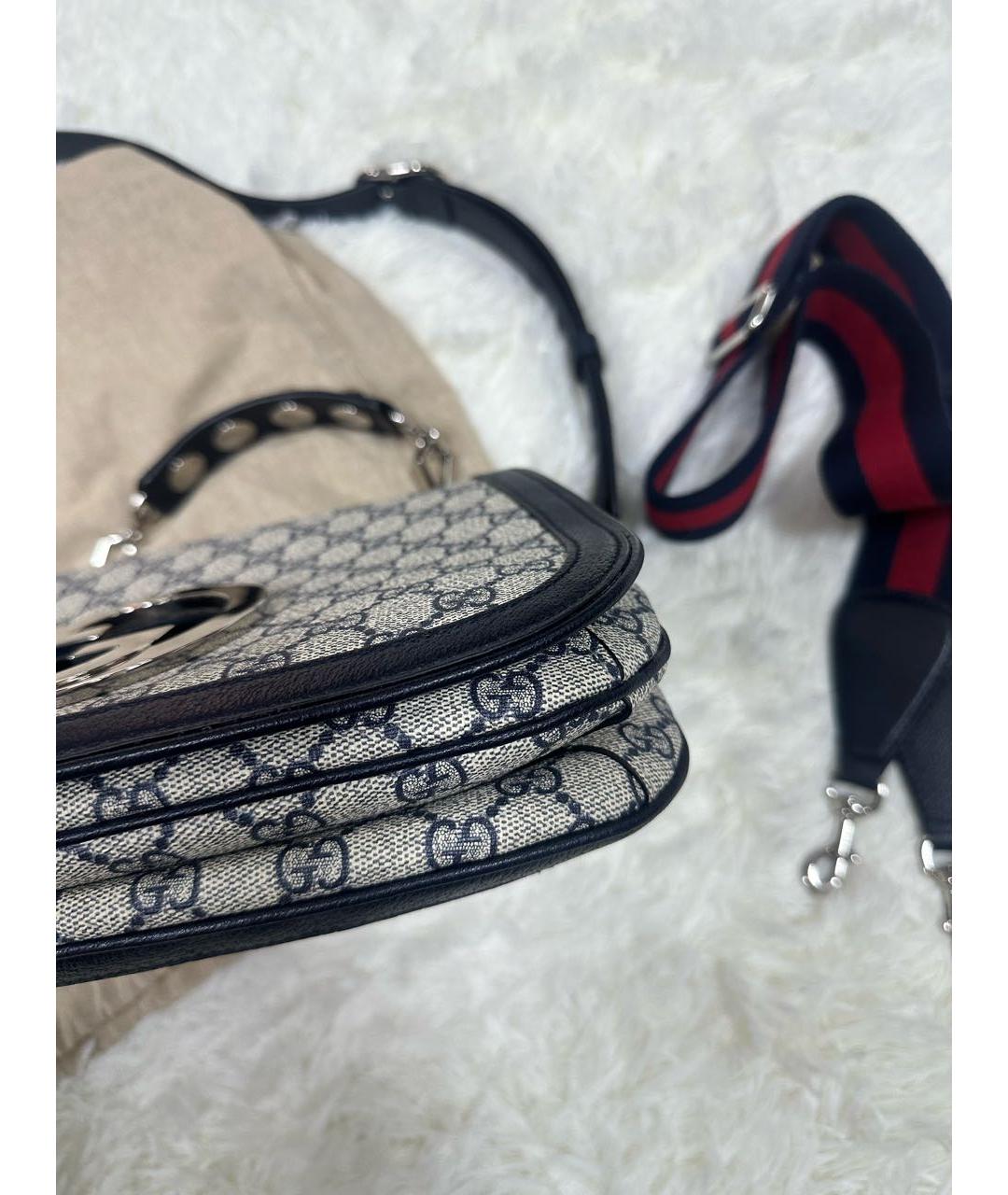 GUCCI Серая кожаная сумка с короткими ручками, фото 4