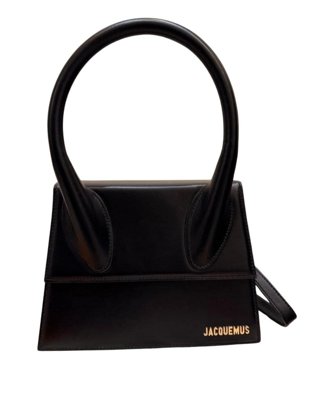 JACQUEMUS Черная кожаная сумка через плечо, фото 1