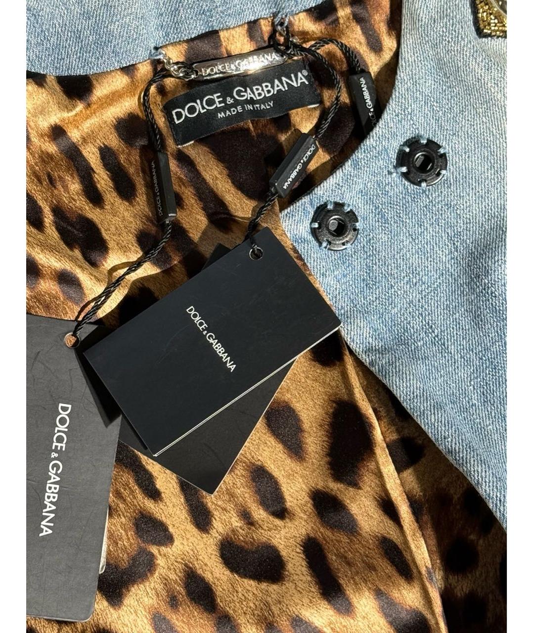 DOLCE&GABBANA Голубой деним жакет/пиджак, фото 3