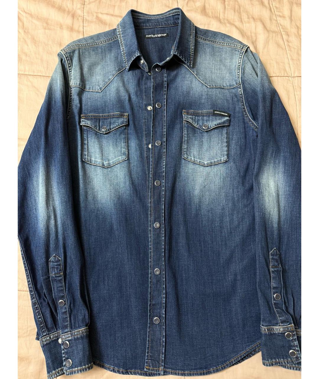 DOLCE&GABBANA Темно-синяя кэжуал рубашка, фото 2