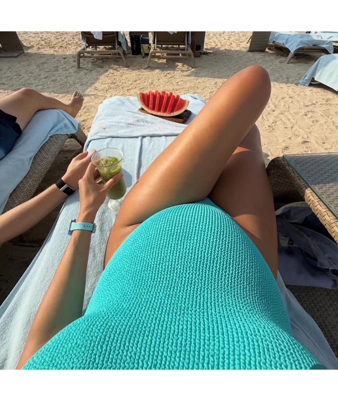 HUNZA G Бирюзовый купальник, фото 3