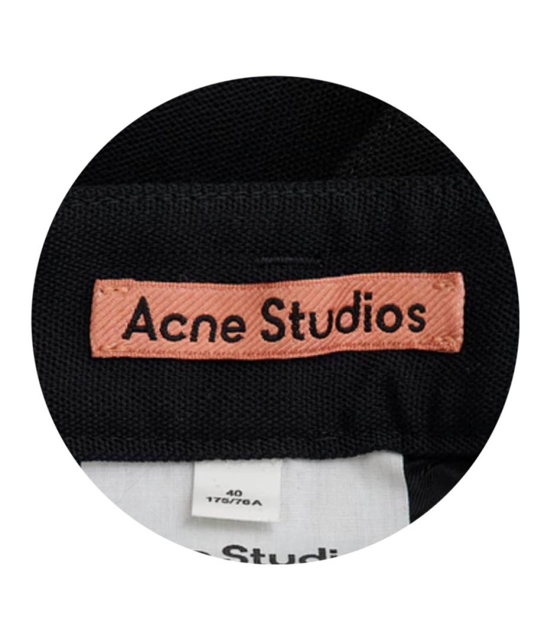 ACNE STUDIOS Черные шерстяные брюки широкие, фото 4