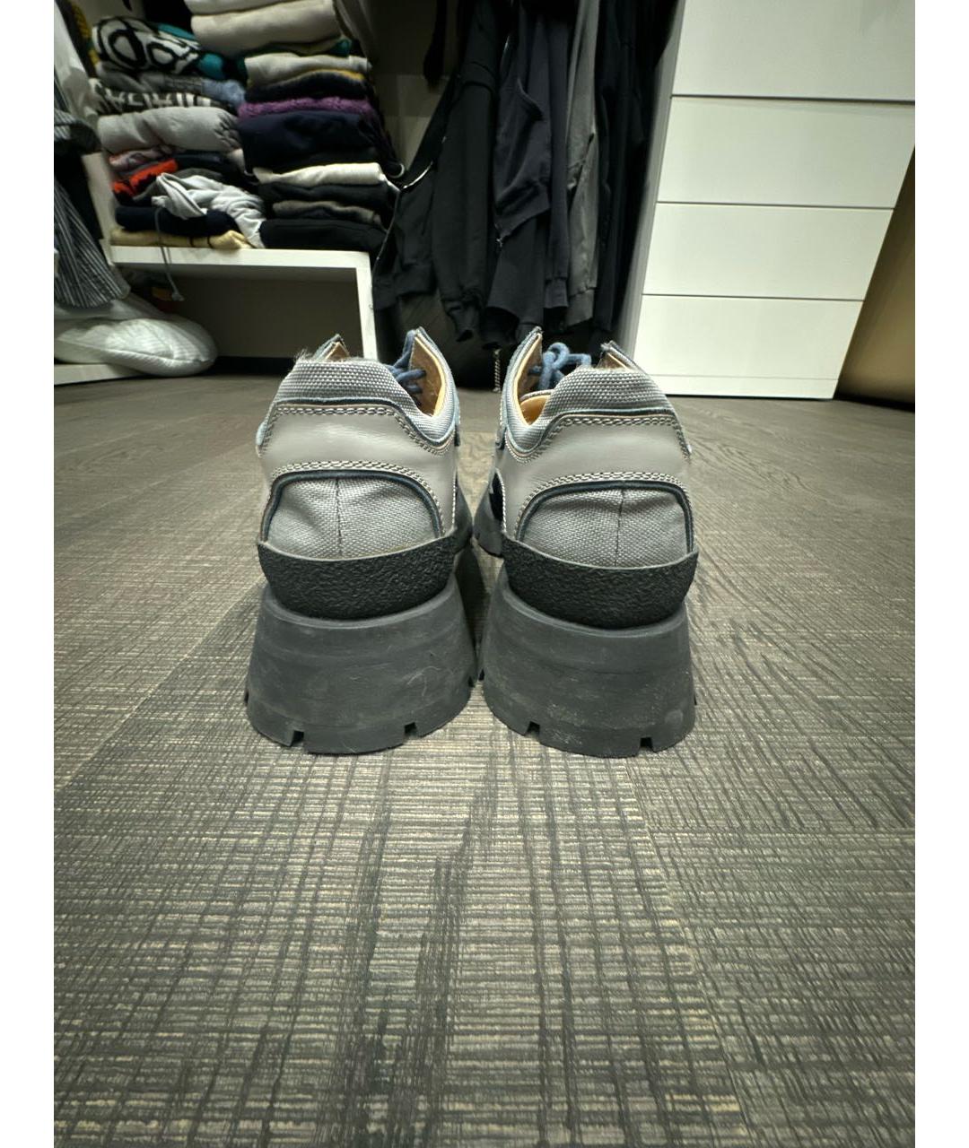 JIL SANDER Голубые кожаные низкие ботинки, фото 4