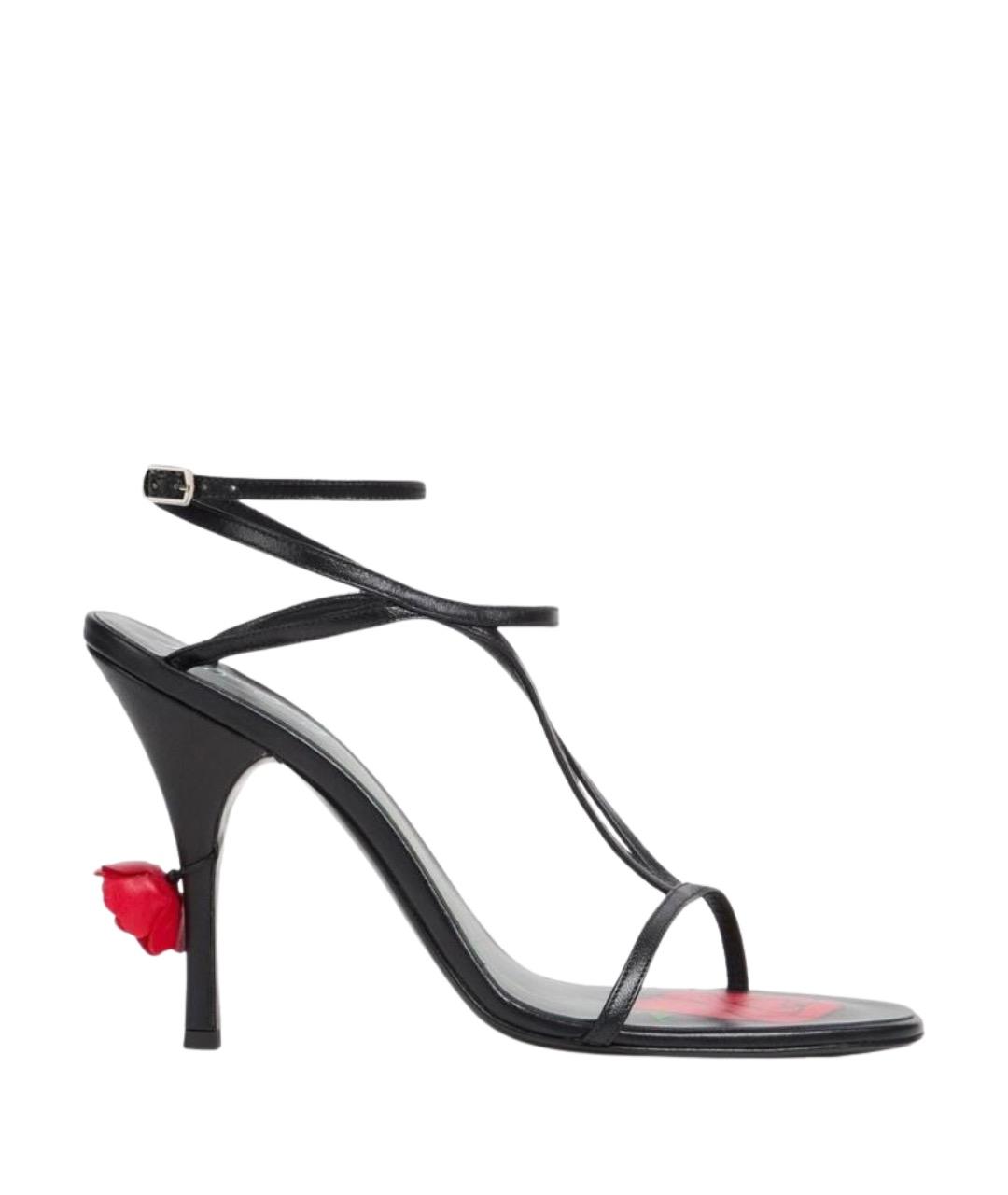 MAGDA BUTRYM Черные кожаные босоножки, фото 1