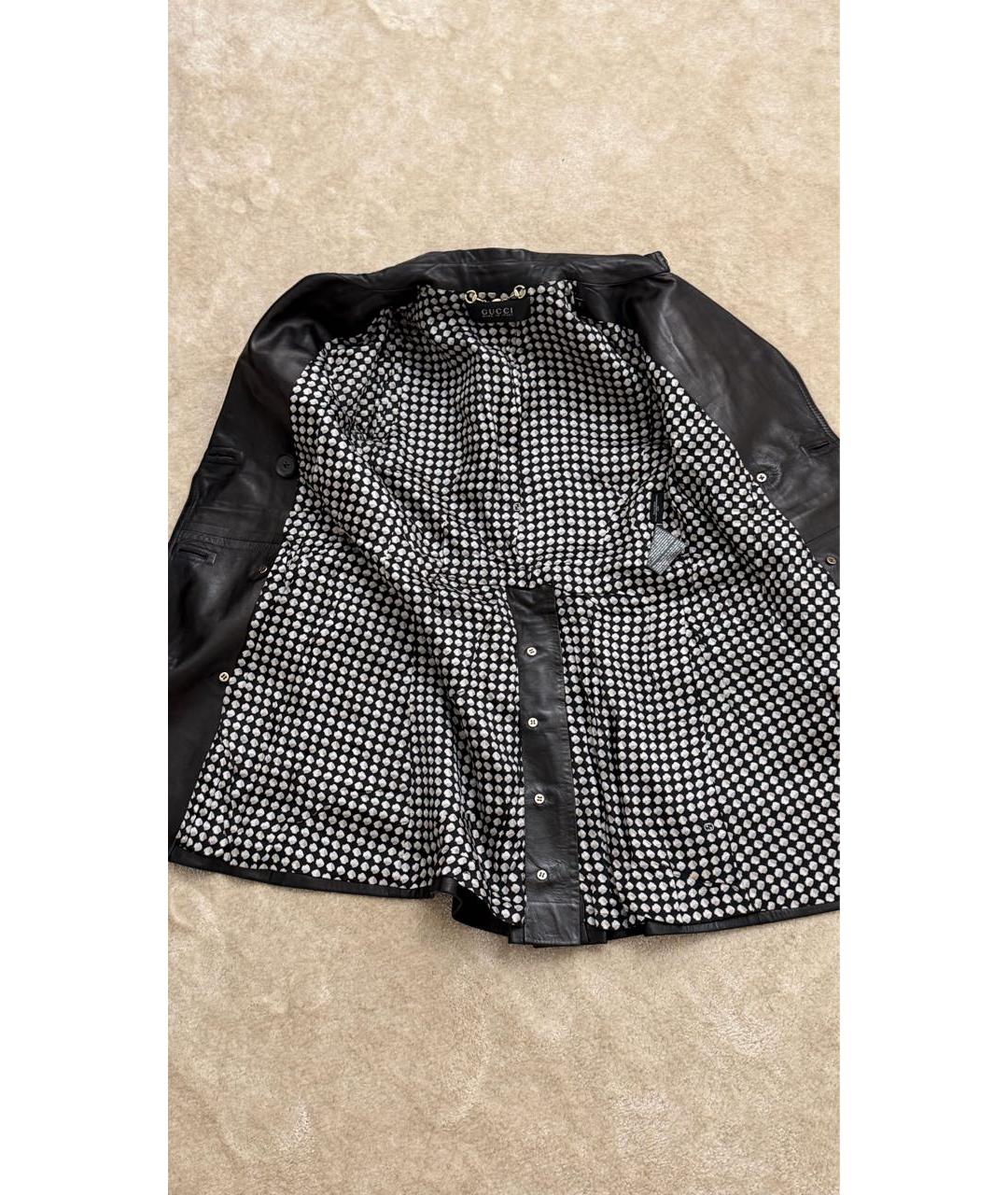 GUCCI Черный кожаный жакет/пиджак, фото 4