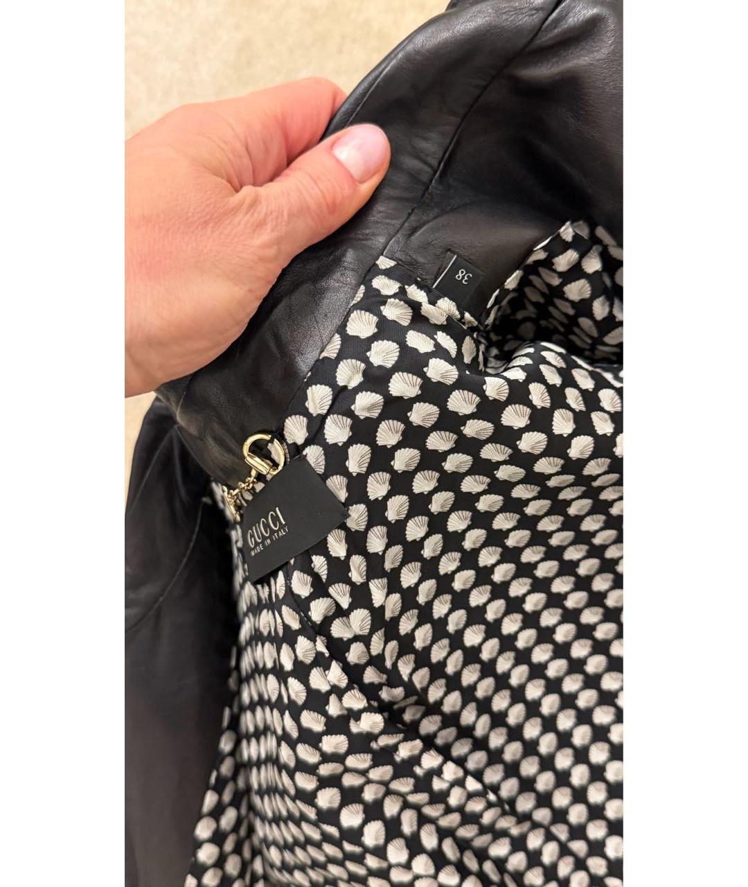 GUCCI Черный кожаный жакет/пиджак, фото 3