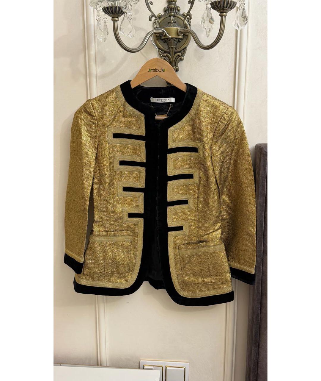 GIVENCHY Золотой вискозный жакет/пиджак, фото 6