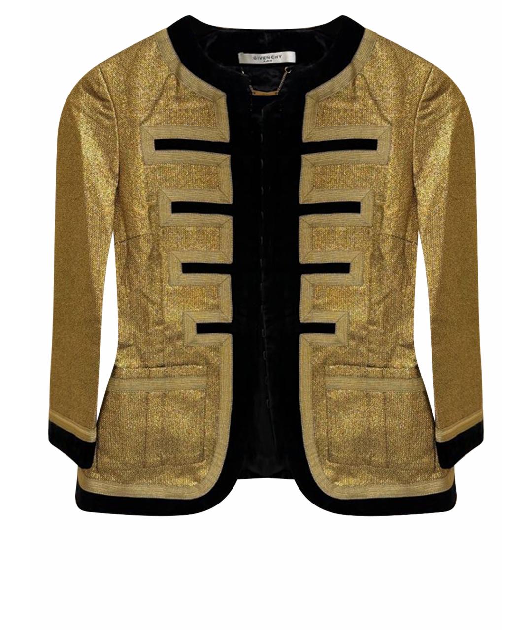 GIVENCHY Золотой вискозный жакет/пиджак, фото 1