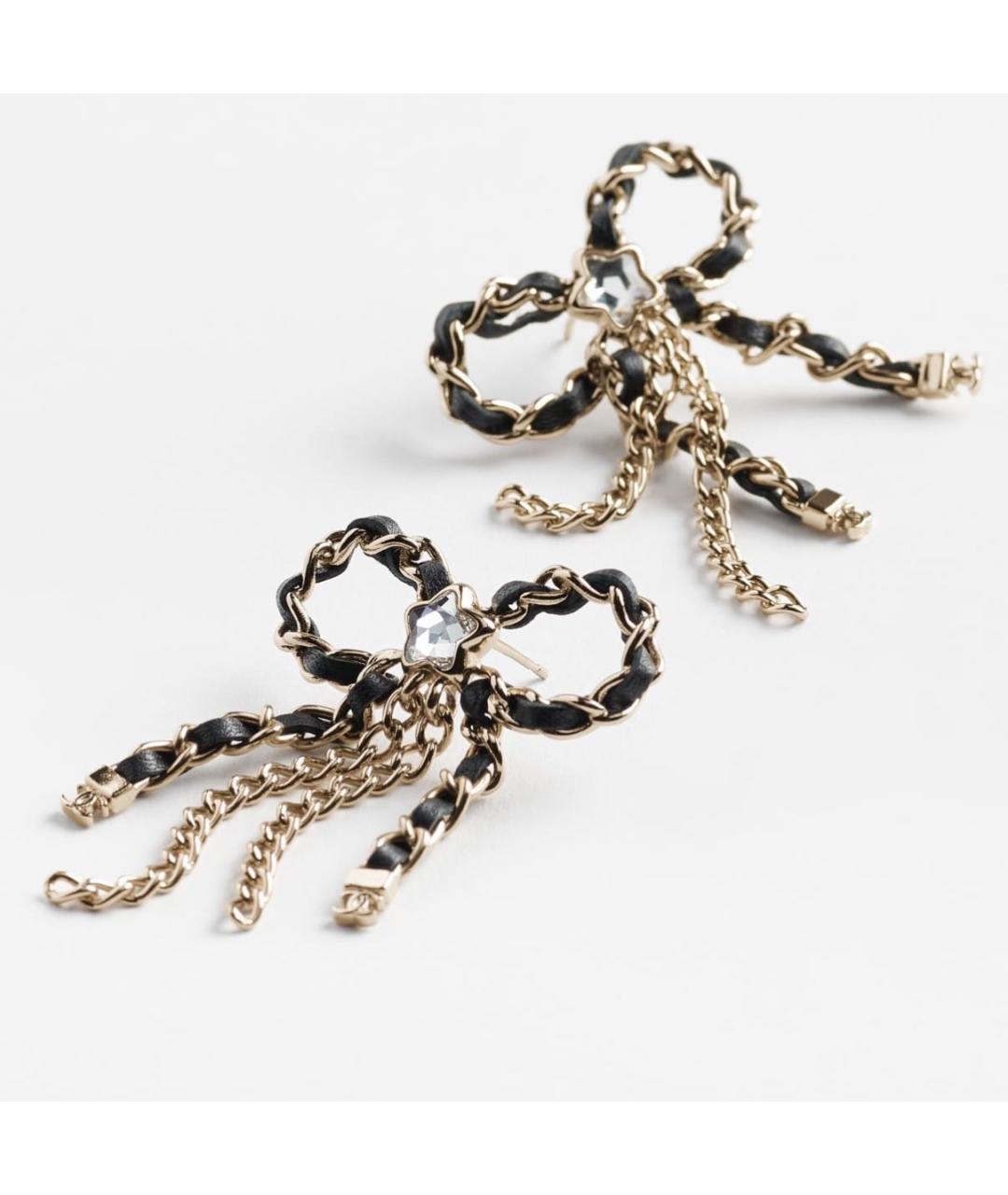 CHANEL Золотые металлические серьги, фото 2