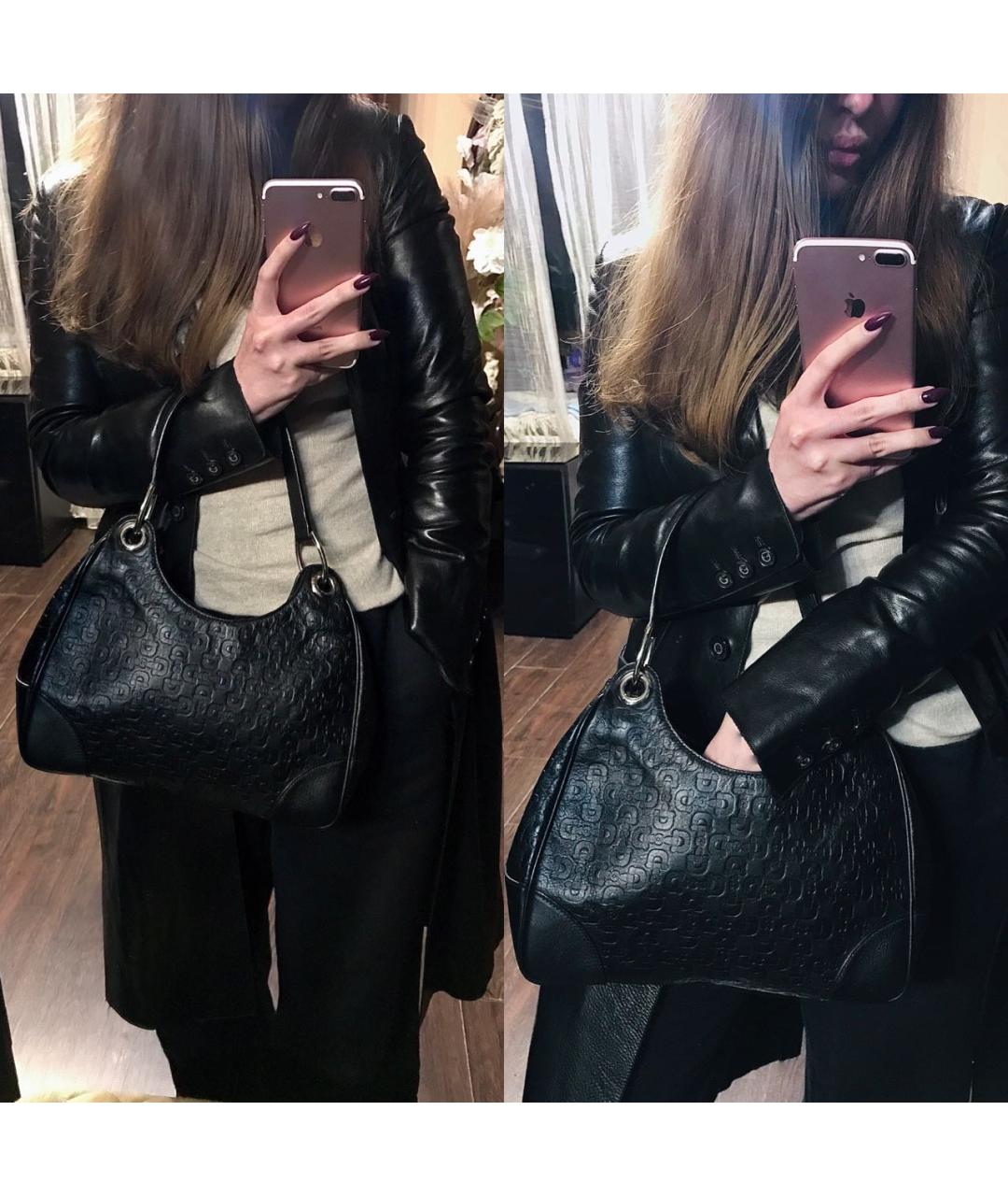 GUCCI Черная кожаная сумка через плечо, фото 6