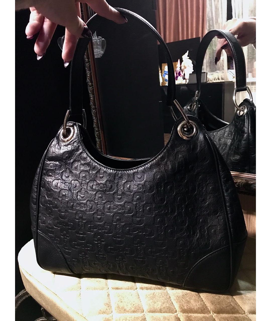 GUCCI Черная кожаная сумка через плечо, фото 9