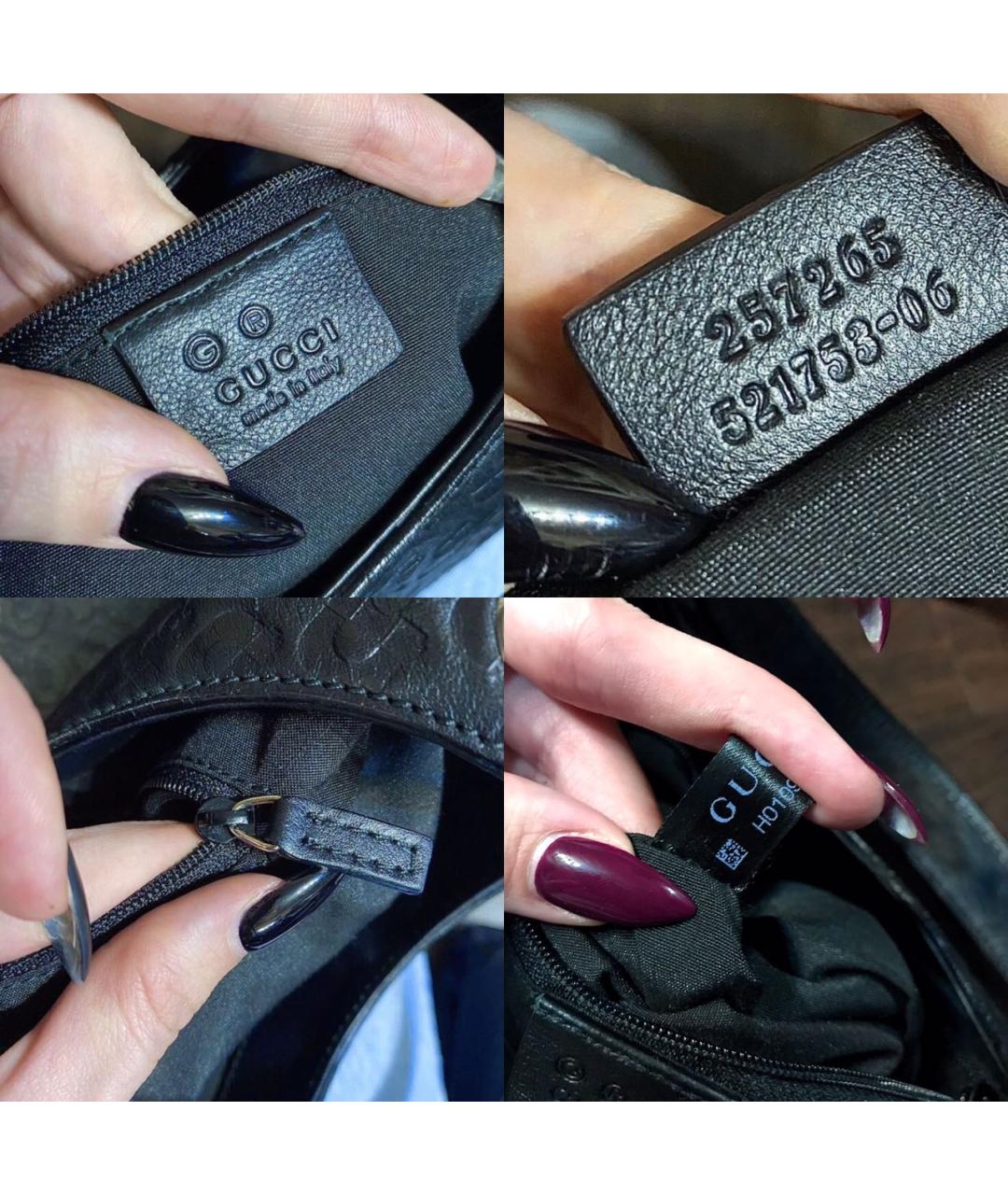 GUCCI Черная кожаная сумка через плечо, фото 5