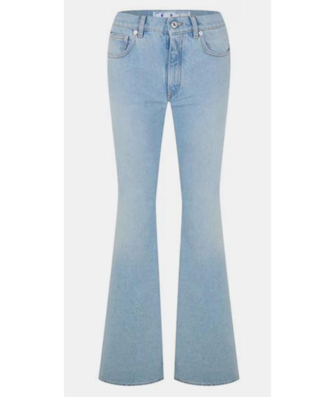 OFF-WHITE Голубые хлопковые джинсы клеш, фото 9