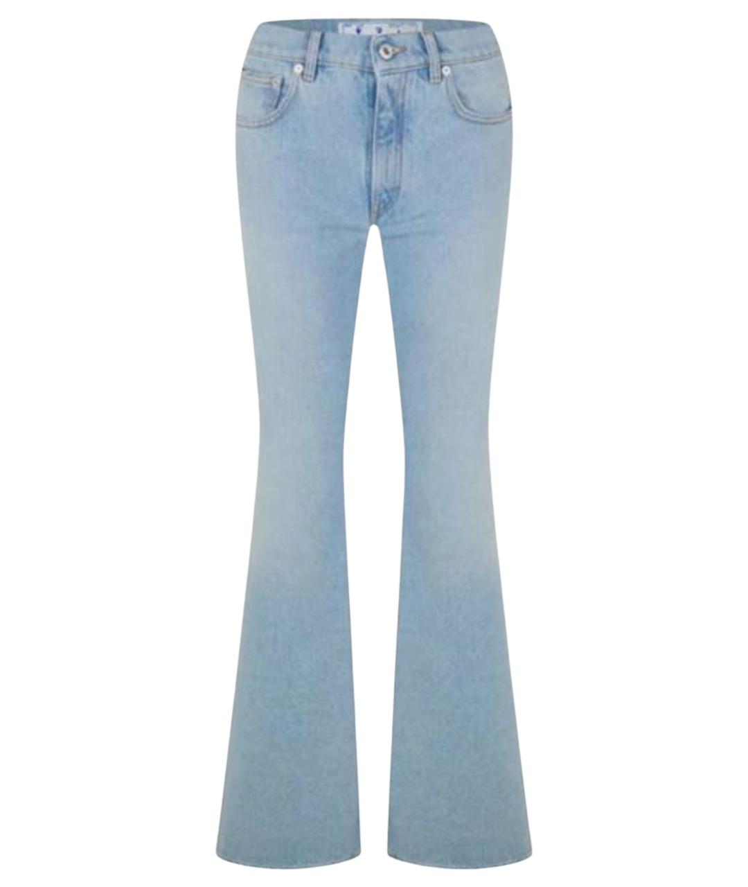 OFF-WHITE Голубые хлопковые джинсы клеш, фото 1