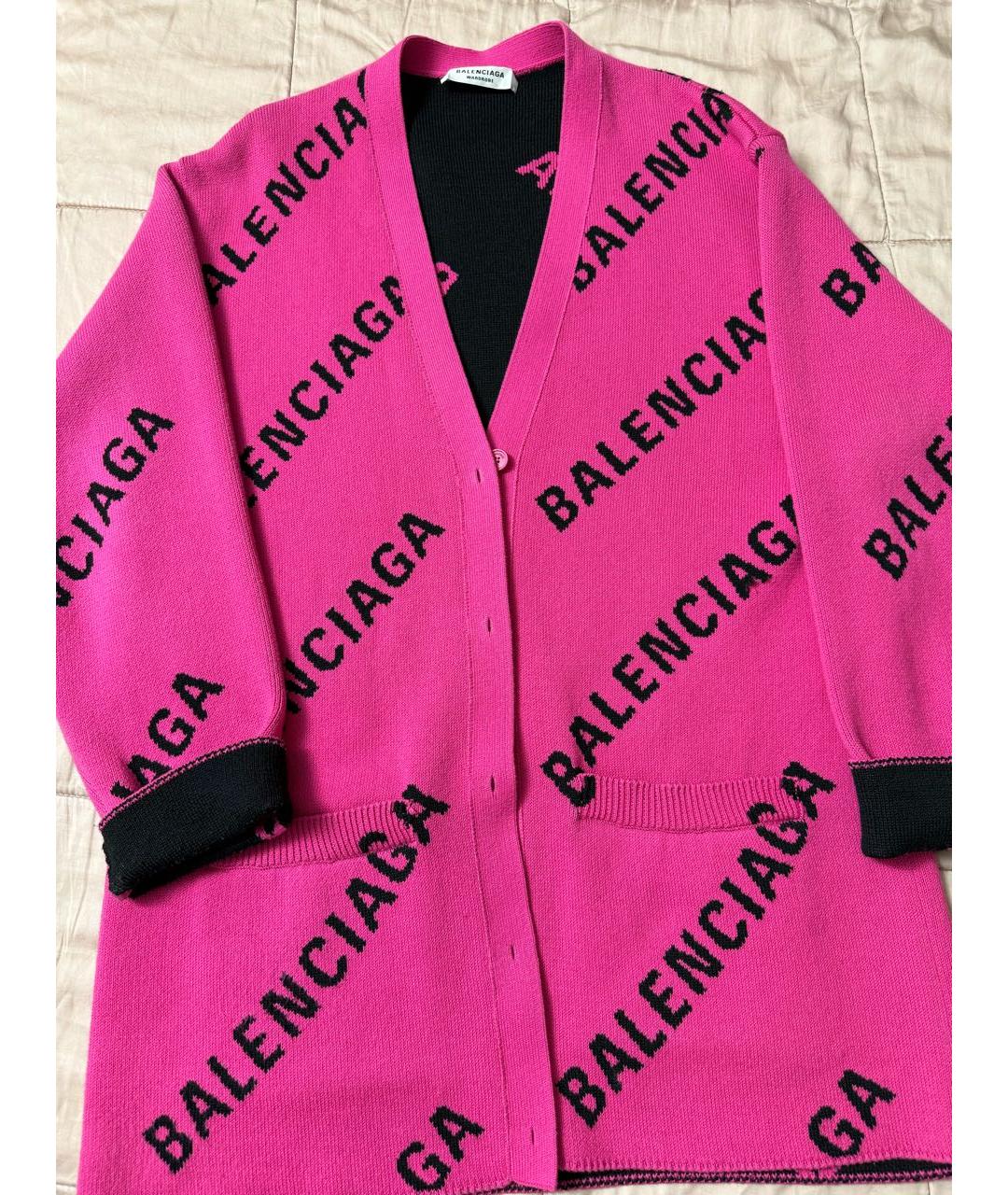 BALENCIAGA Розовый шерстяной кардиган, фото 3