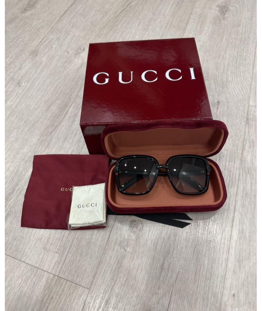 GUCCI Черные пластиковые солнцезащитные очки, фото 4