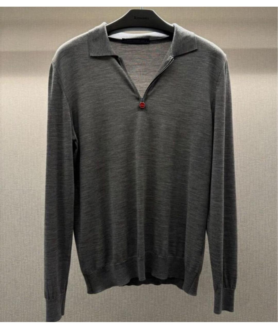 KITON Серый шерстяной джемпер / свитер, фото 4