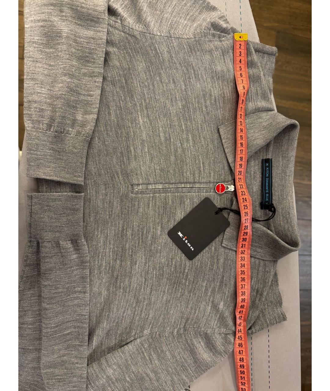 KITON Серый шерстяной джемпер / свитер, фото 3