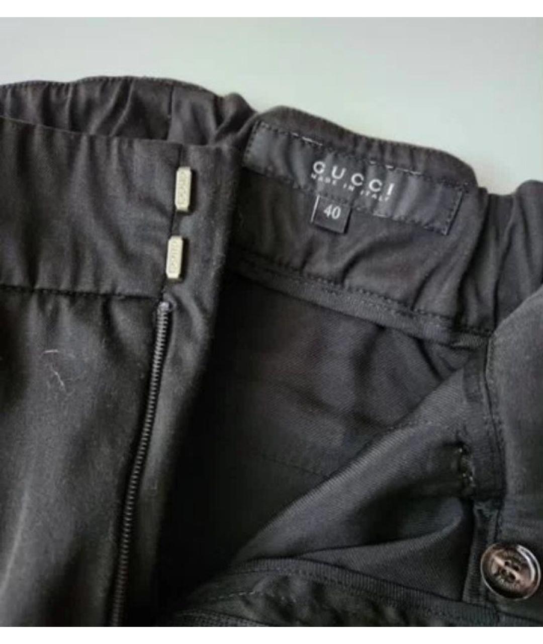 GUCCI Черные шерстяные брюки узкие, фото 3