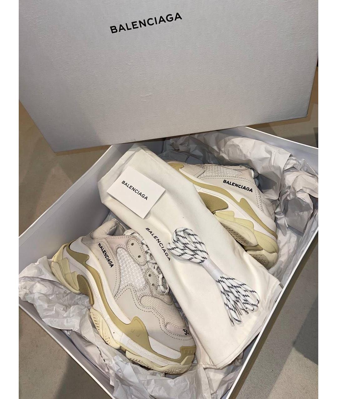 BALENCIAGA Бежевые текстильные кроссовки, фото 4