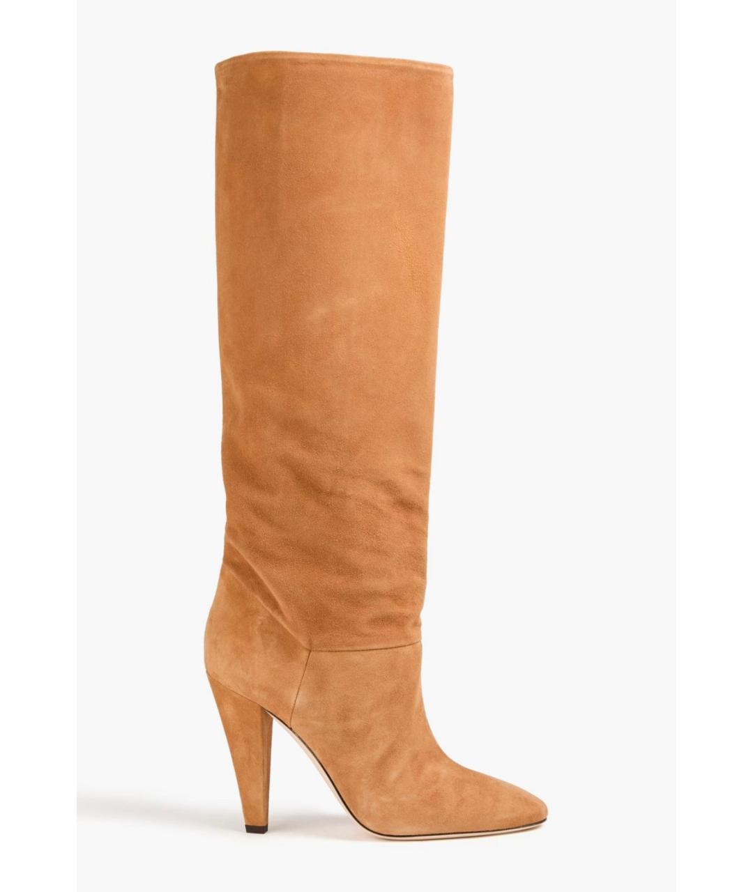 PARIS TEXAS Бежевые замшевые сапоги, фото 4