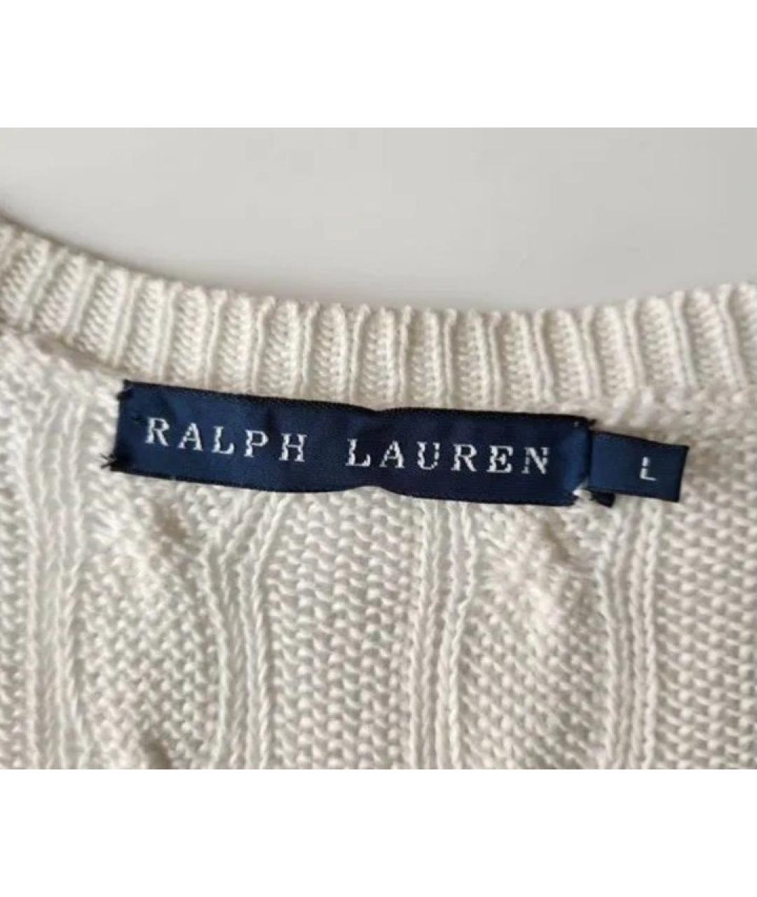 RALPH LAUREN Белый льняной джемпер / свитер, фото 7