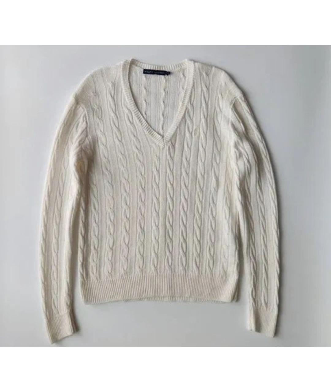 RALPH LAUREN Белый льняной джемпер / свитер, фото 9