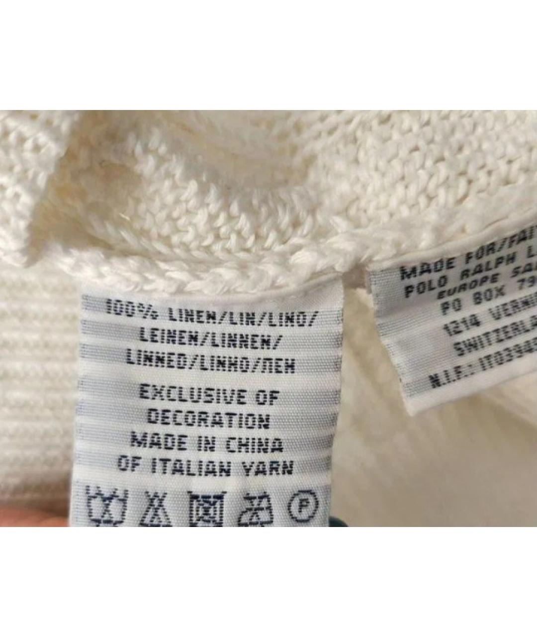 RALPH LAUREN Белый льняной джемпер / свитер, фото 8