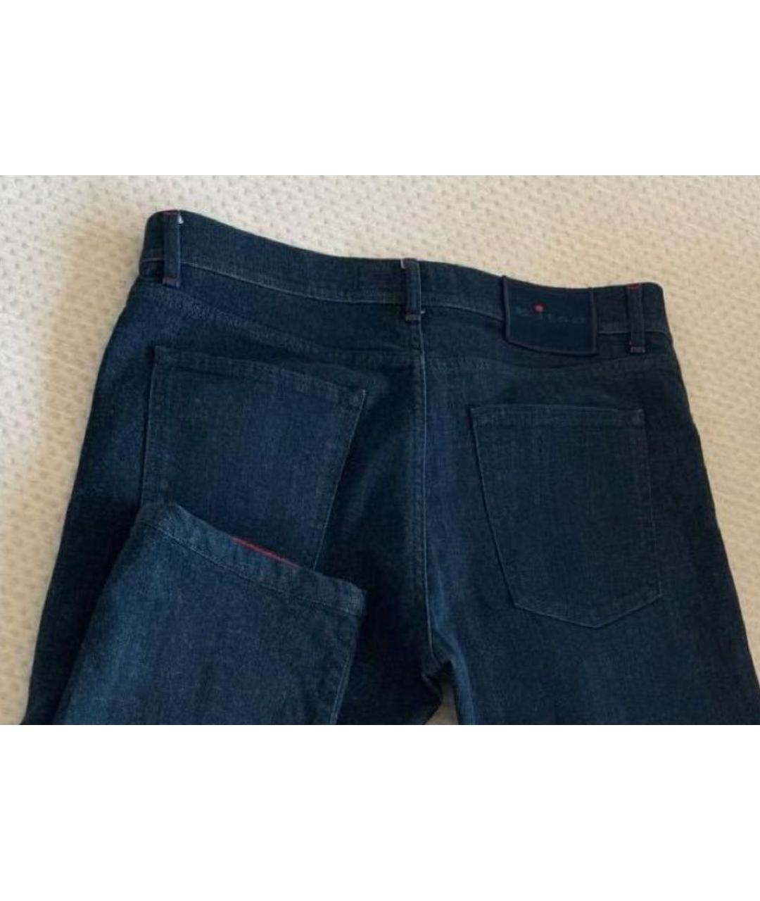 KITON Темно-синие хлопко-кашемировые прямые джинсы, фото 2