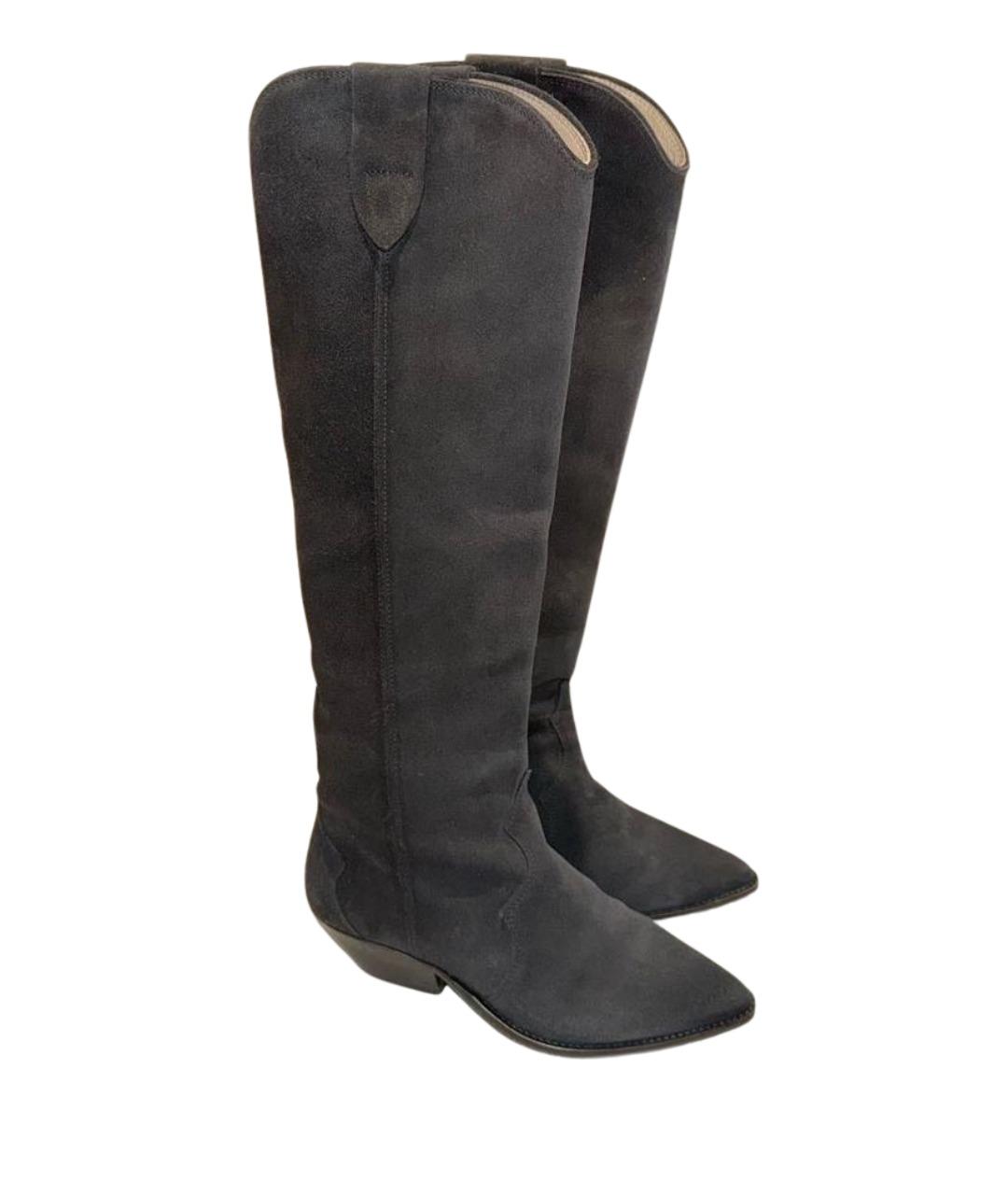 ISABEL MARANT Черные замшевые сапоги, фото 1