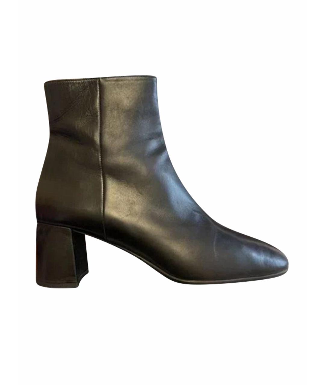 PRADA Черные кожаные ботильоны, фото 1