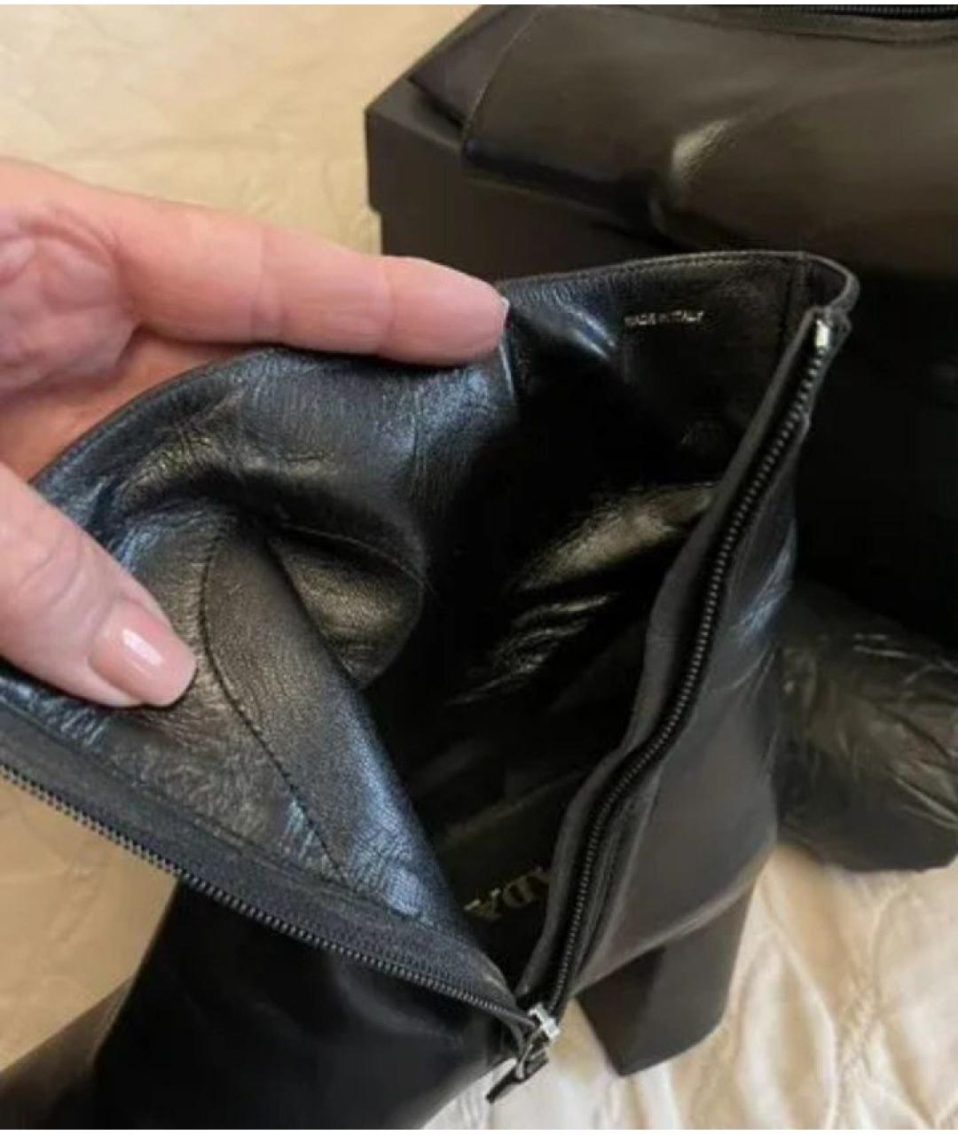 PRADA Черные кожаные ботильоны, фото 4