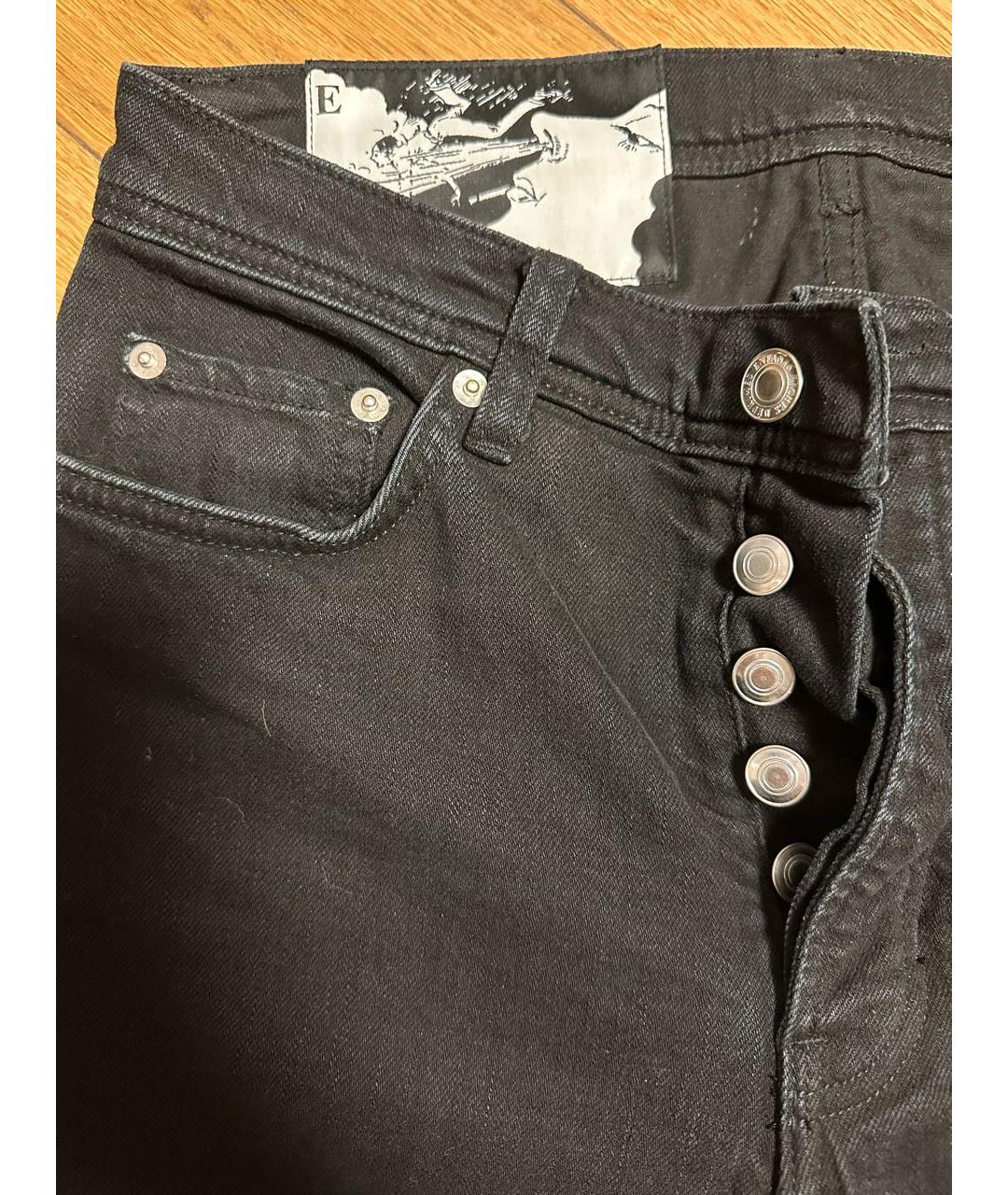 Enfants Riches Déprimés Черные хлопко-эластановые прямые джинсы, фото 3