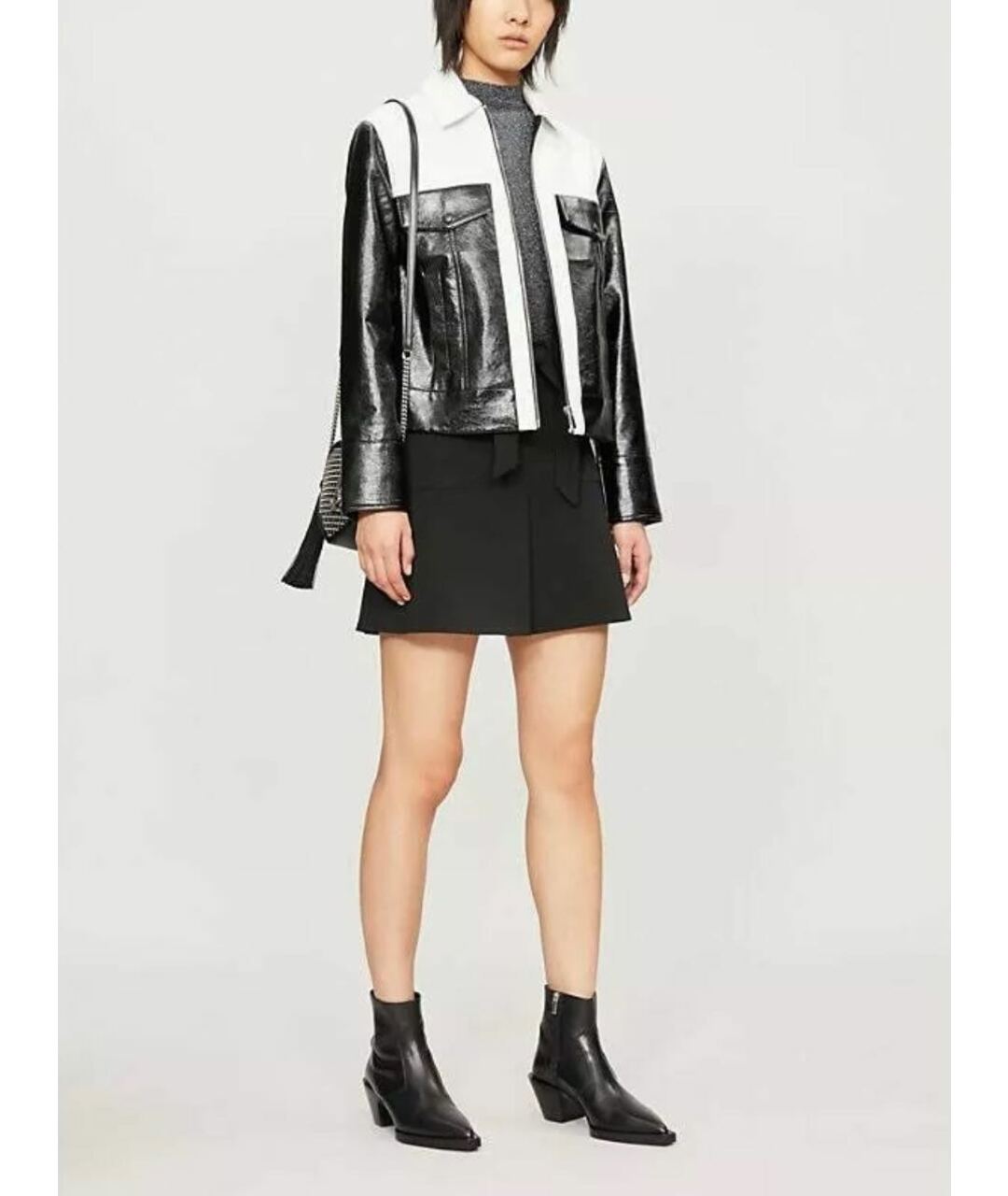 MAJE Черная вискозная юбка мини, фото 2