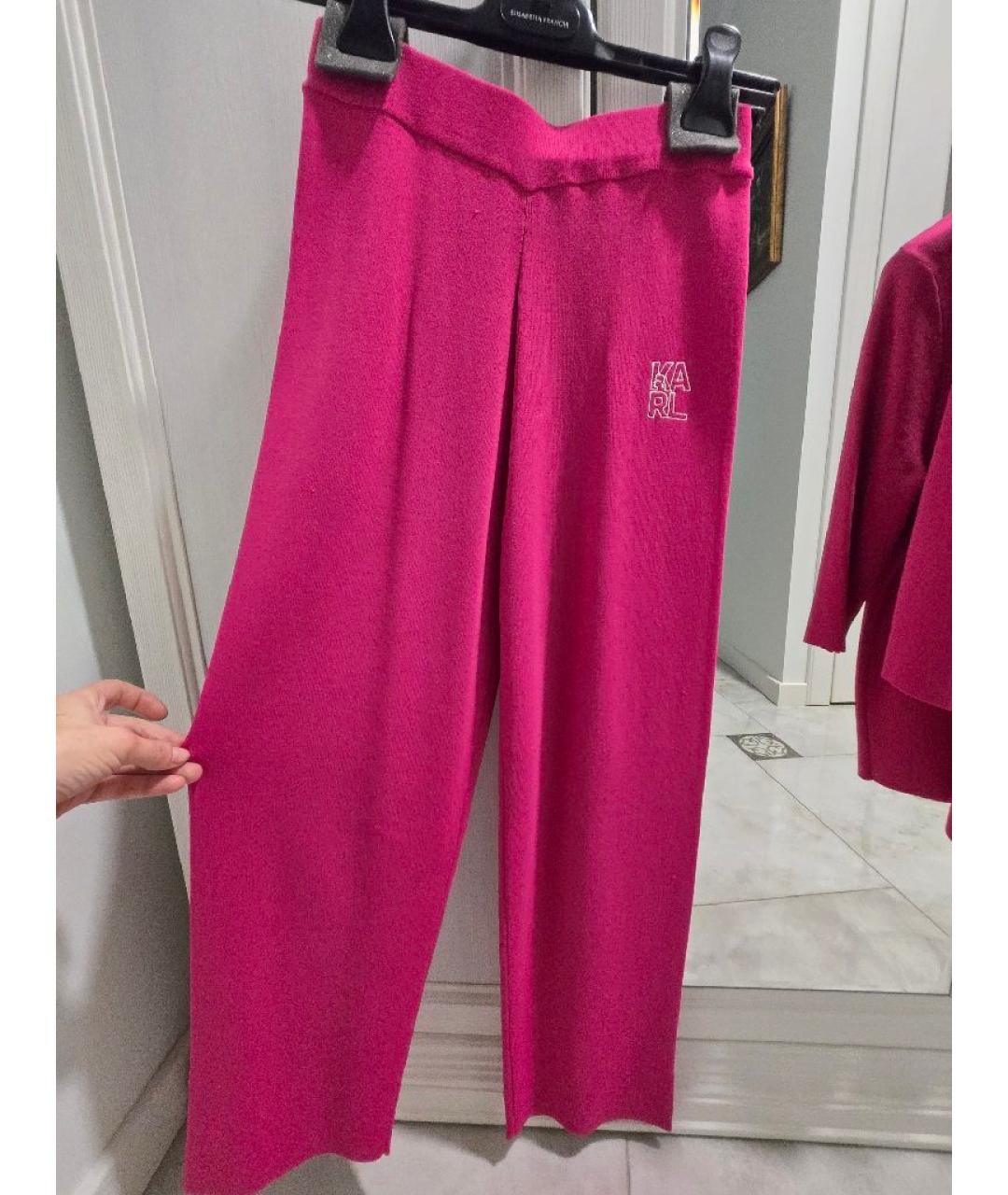 KARL LAGERFELD Фуксия вискозный костюм с брюками, фото 4