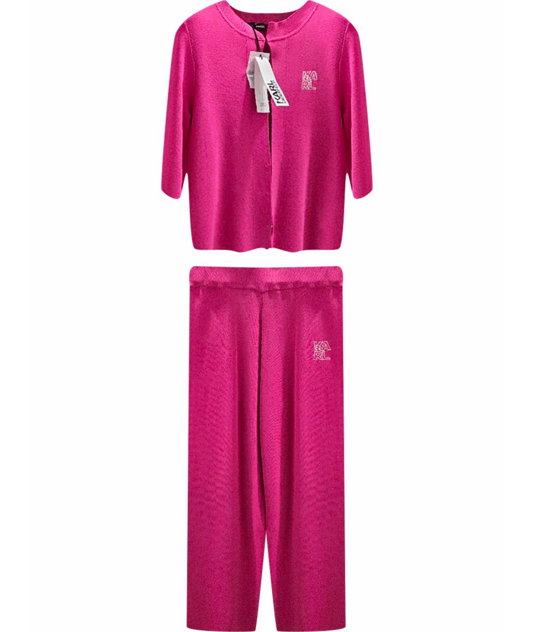 KARL LAGERFELD Фуксия вискозный костюм с брюками, фото 1