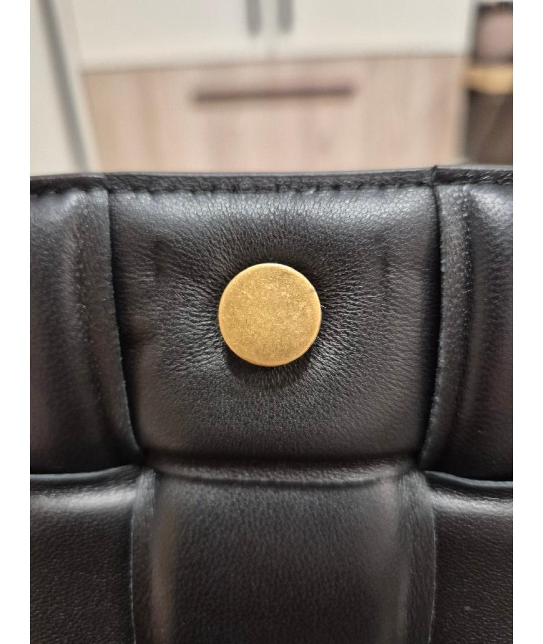 BOTTEGA VENETA Черная кожаная сумка через плечо, фото 5