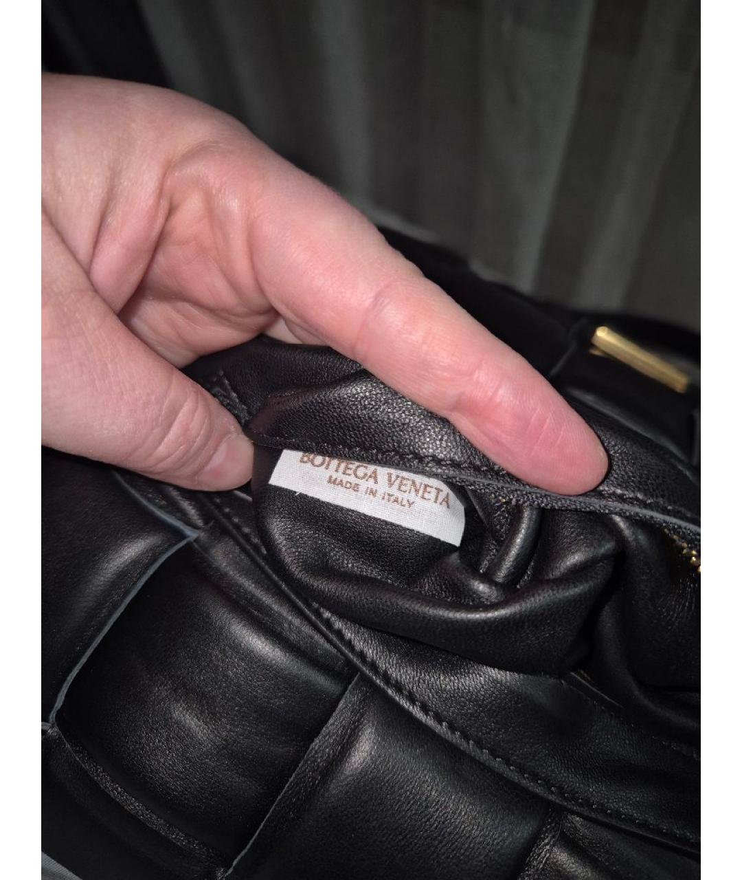 BOTTEGA VENETA Черная кожаная сумка через плечо, фото 7