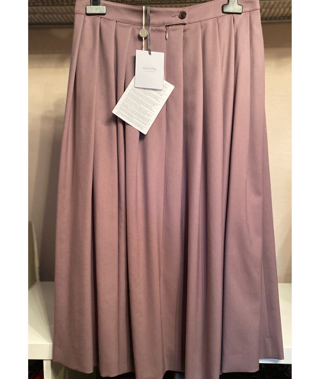 AGNONA Розовая шерстяная юбка макси, фото 2