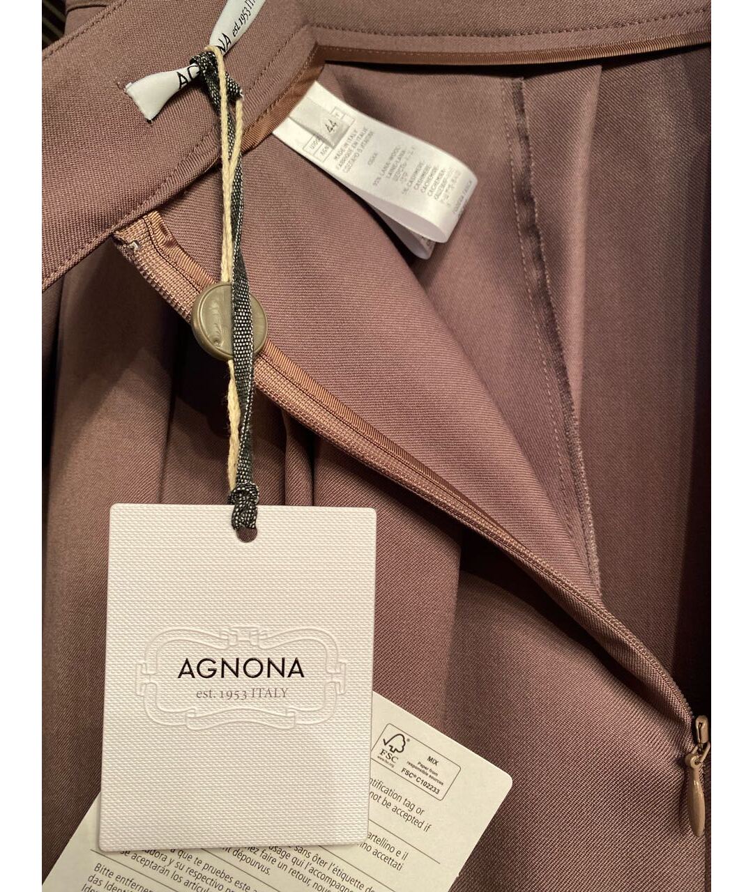 AGNONA Розовая шерстяная юбка макси, фото 3