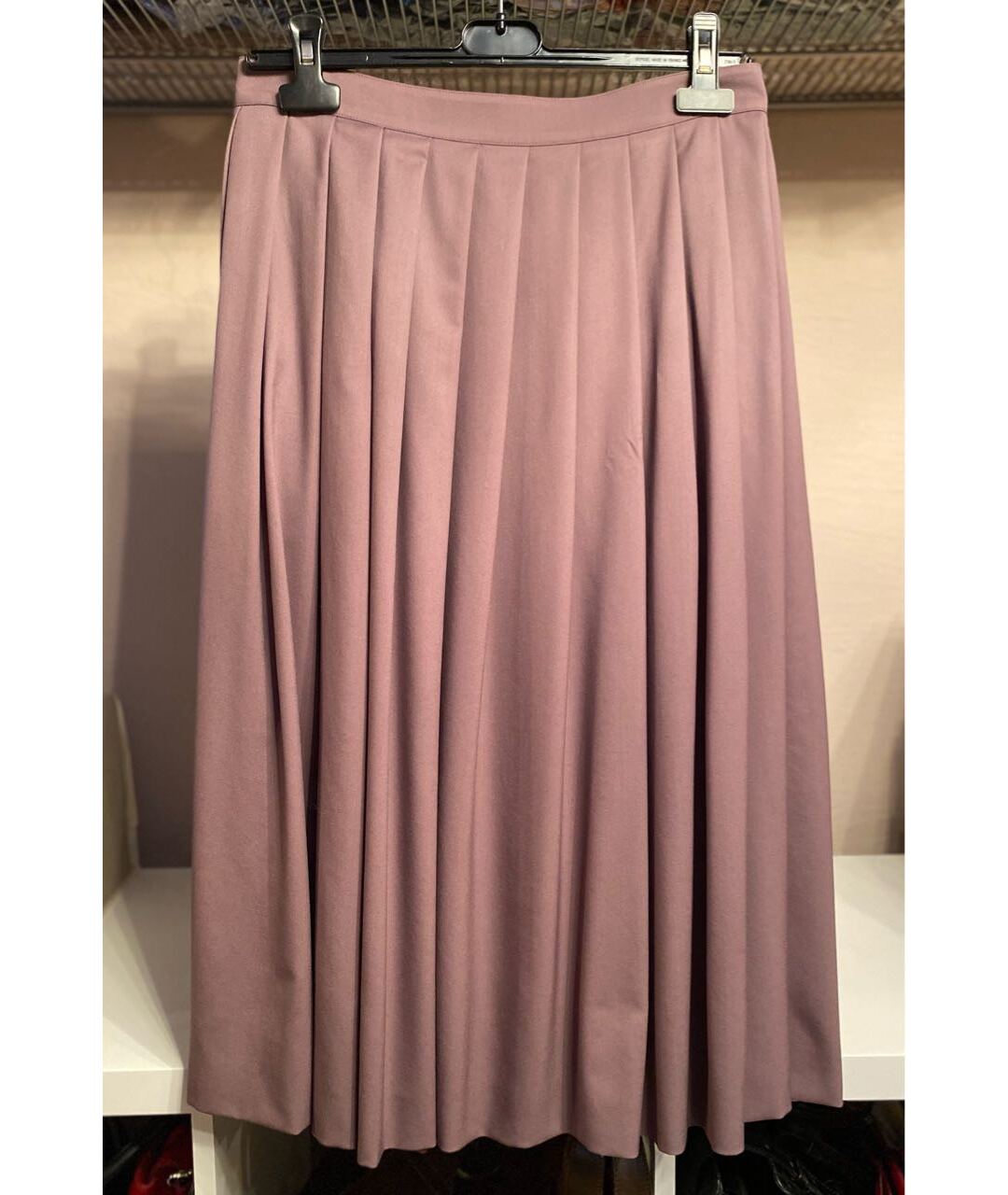 AGNONA Розовая шерстяная юбка макси, фото 5